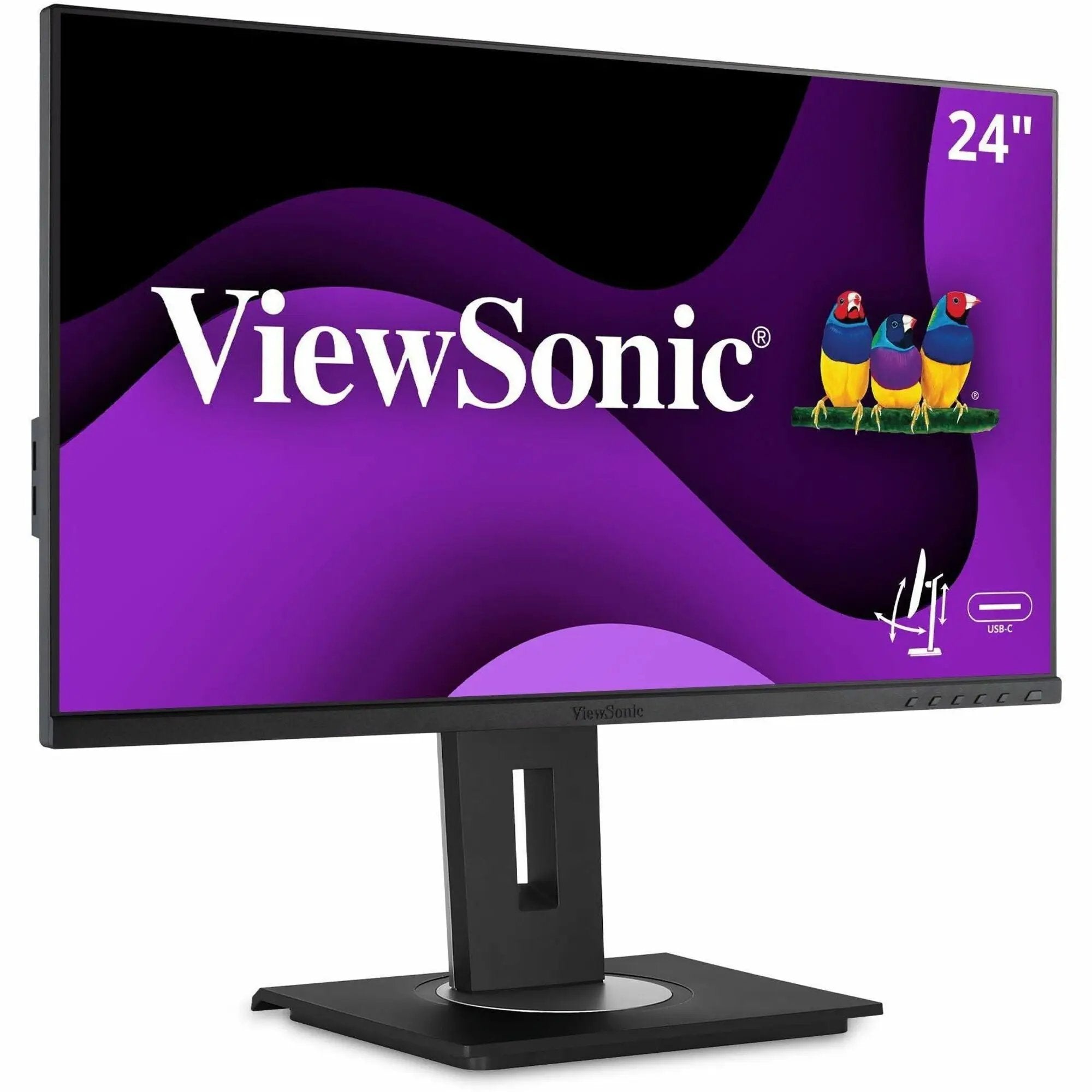 ViewSonic VG2456 24-inch monitor with black stand and slim bezel