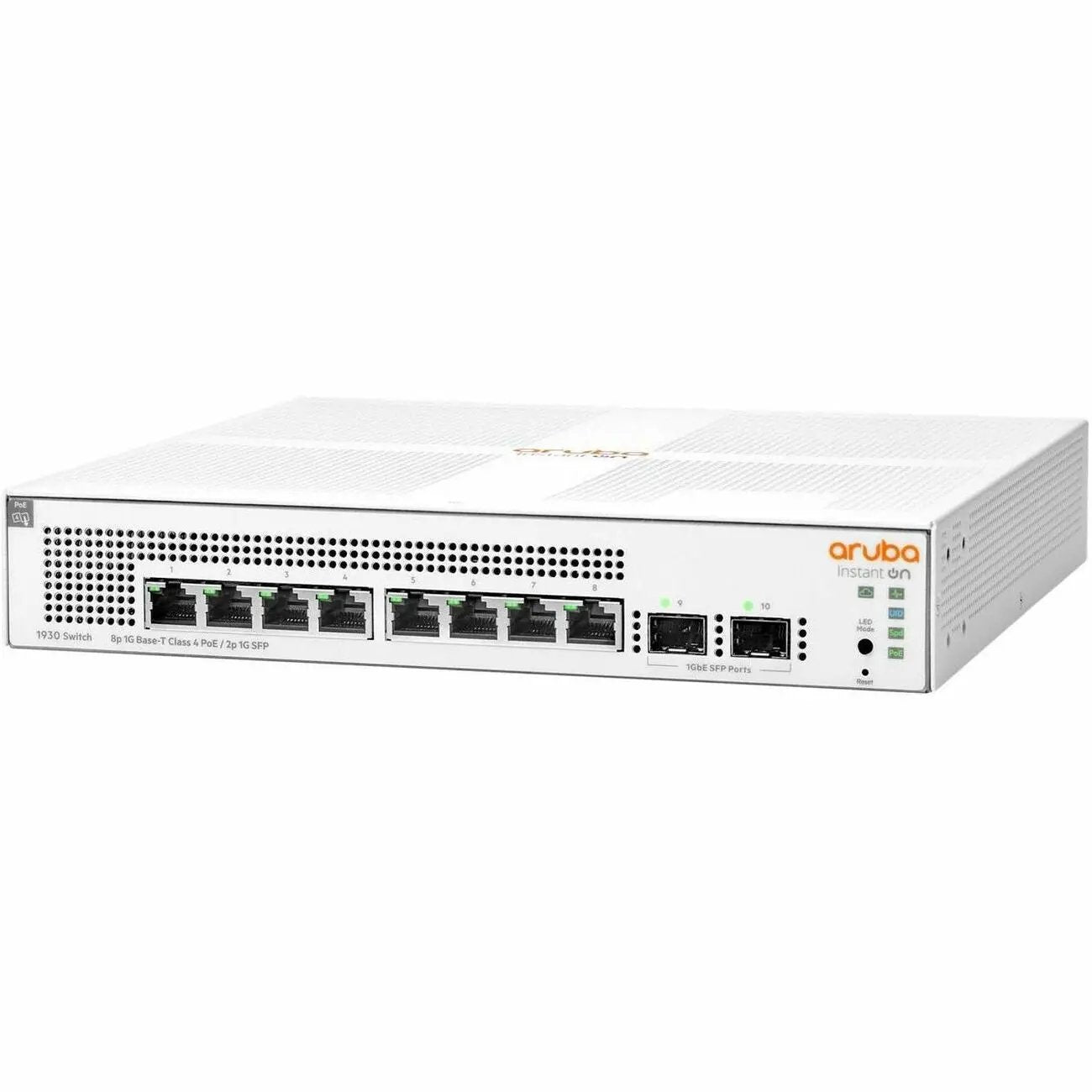 Aruba Instant On 1930 8-Port Gigabit PoE SFP switch, white, 2 SFP uplink ports