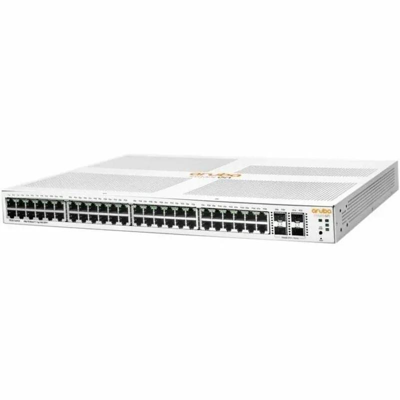 HPE Instant On 1930 48-Port SFP+ managed switch, white chassis with 48 RJ-45 ports and 4 SFP/SFP+ uplinks.
