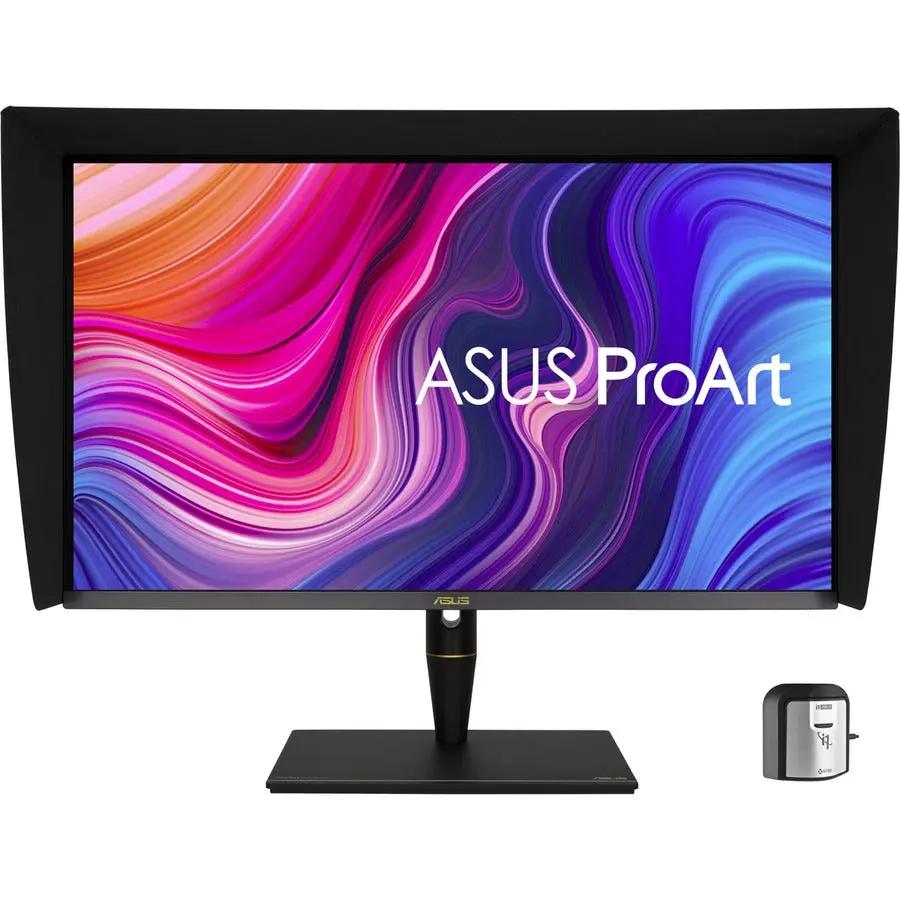 ASUS ProArt PA32UCX-PK 32-inch 4K UHD IPS Mini LED monitor on stand with power adapter