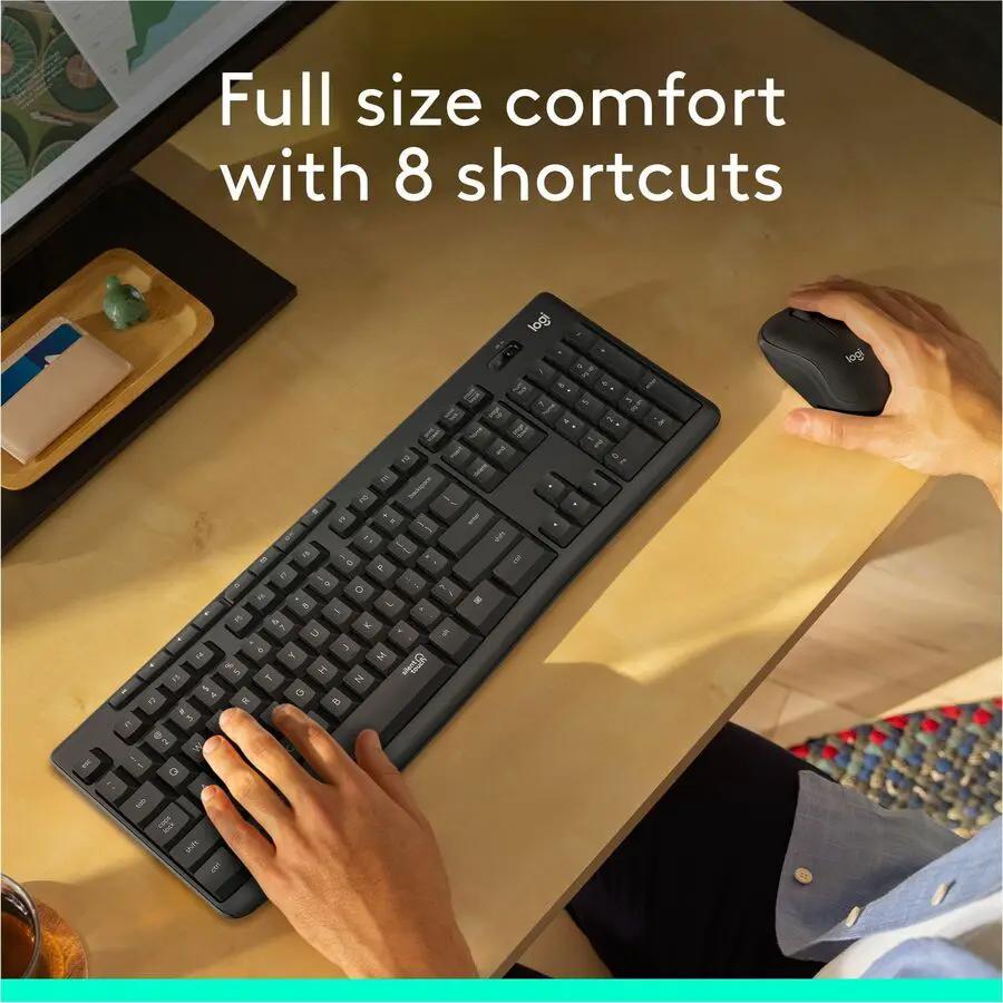 Logitech MK295 Wireless Mouse & Keyboard Combo with SilentTouch Technology, Graphite