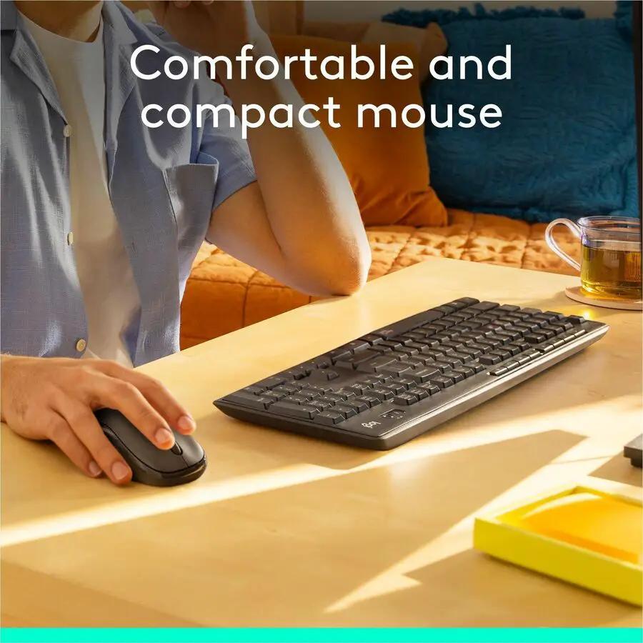 Logitech MK295 Wireless Mouse & Keyboard Combo with SilentTouch Technology, Graphite