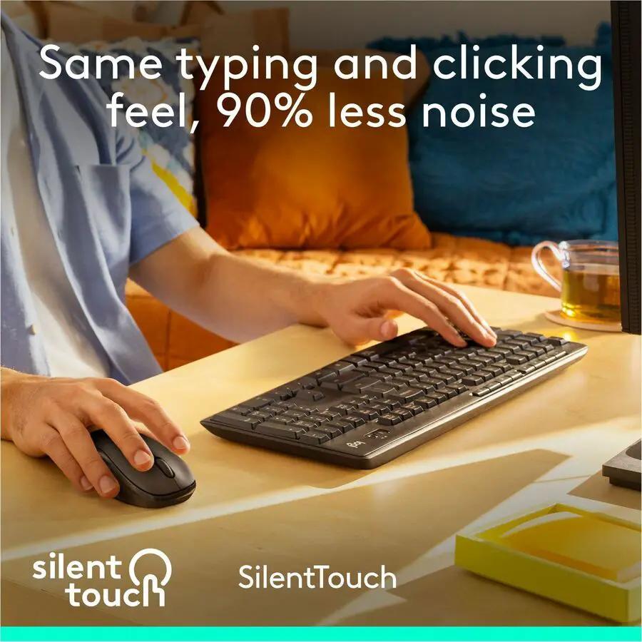 Logitech MK295 Wireless Mouse & Keyboard Combo with SilentTouch Technology, Graphite