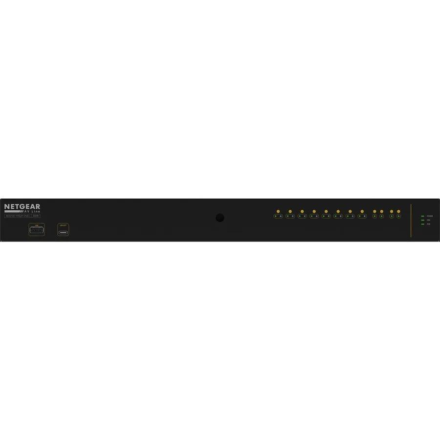 Netgear AVLine M4250 12-Port 1G PoE+ SFP Managed Switch, black front panel