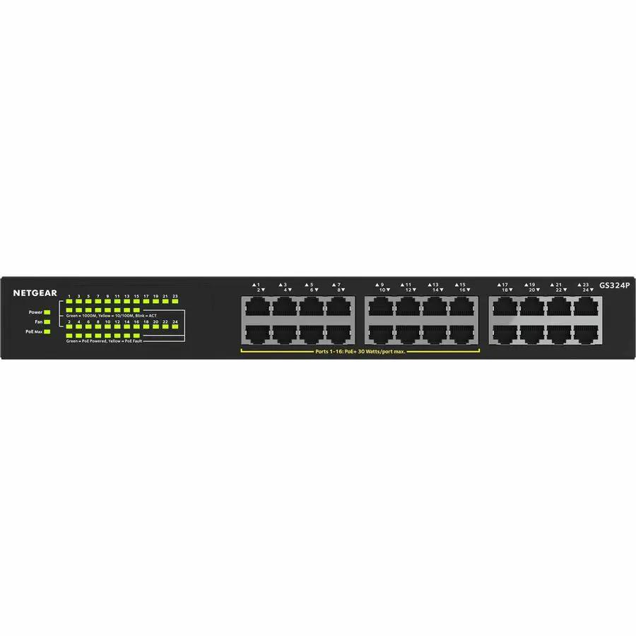 Netgear GS324 24-Port Gigabit Unmanaged Switch, black with 24 RJ-45 ports
