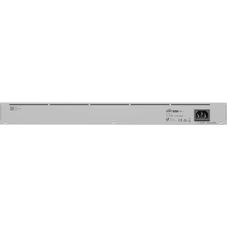 Ubiquiti UniFi Switch48 gray 48-Port Gigabit Managed Switch rear panel with power input