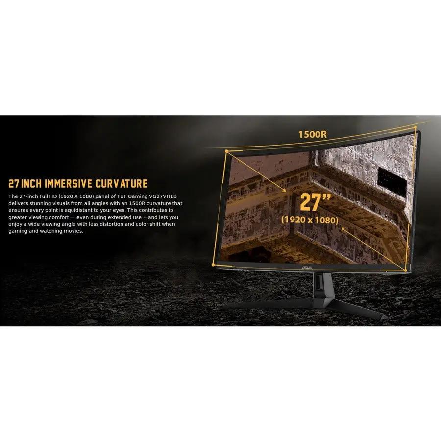 ASUS TUF Gaming VG27VH1B 27-inch curved gaming monitor, full HD 1920x1080, black