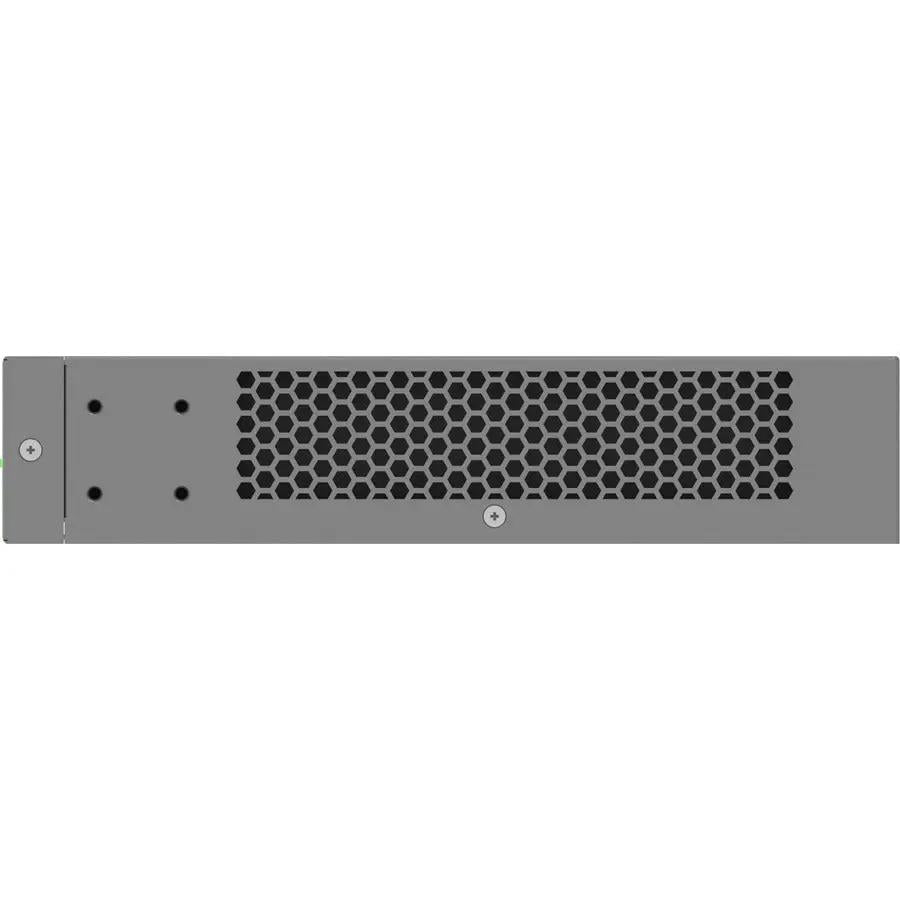Netgear ProSAFE MS510TXM 8-Port Gigabit PoE SFP+ managed switch with hexagonal vent grid on gray metal chassis