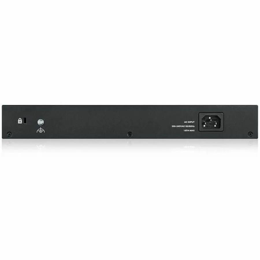 Zyxel GS1900-24EP 24-Port Gigabit PoE+ Smart Managed Switch, black rear view