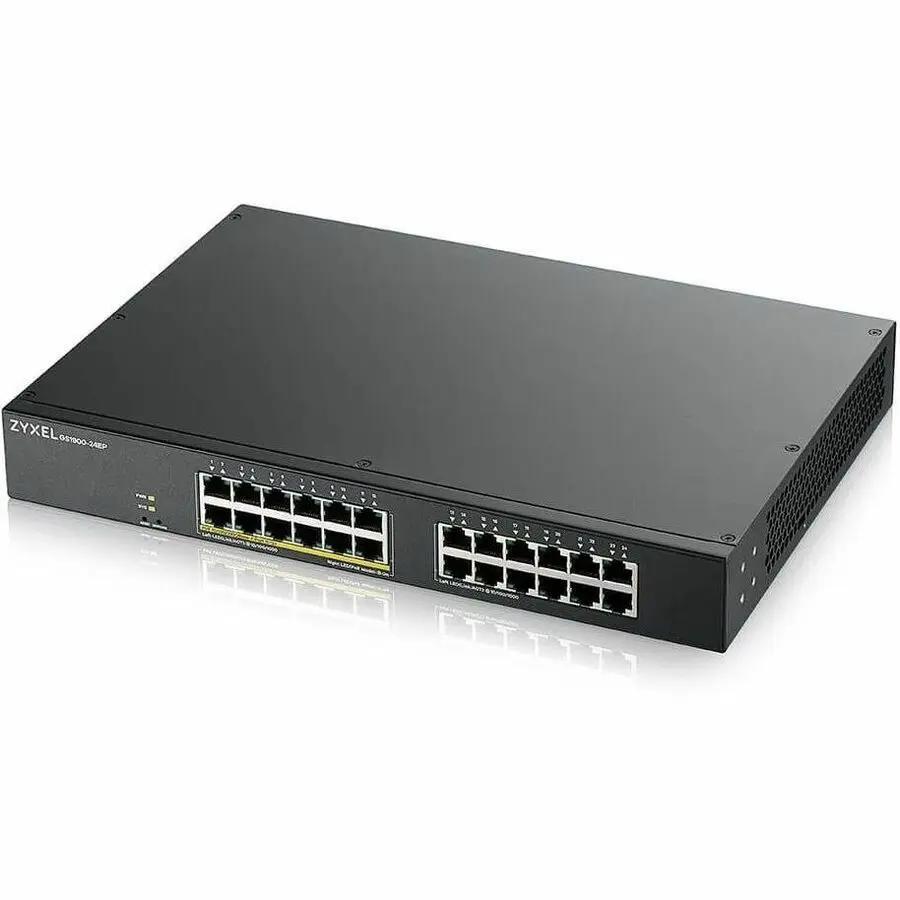 Zyxel GS1900-24EP 24-Port Gigabit PoE+ Smart Managed Switch in black metal chassis
