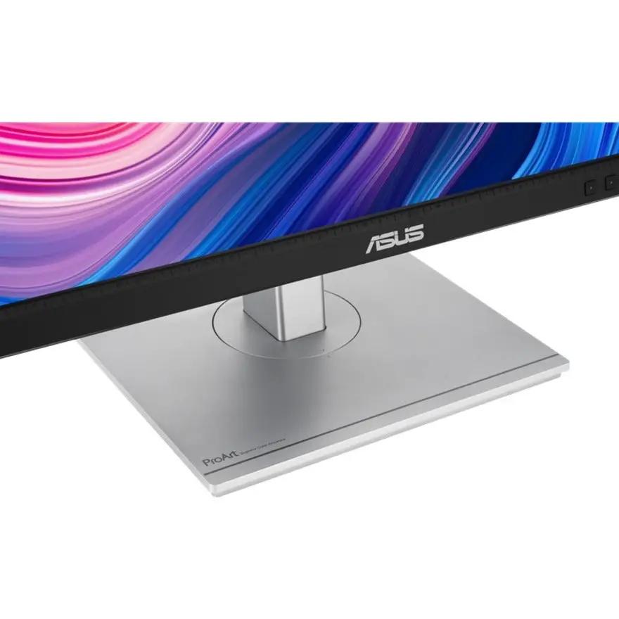 ASUS TUF ProArt PA247CV 24-inch LCD monitor with black bezel on silver stand