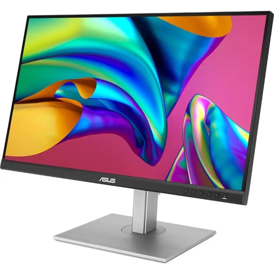 ASUS ProArt PA278CV 27-inch IPS monitor on a silver stand with a vibrant display