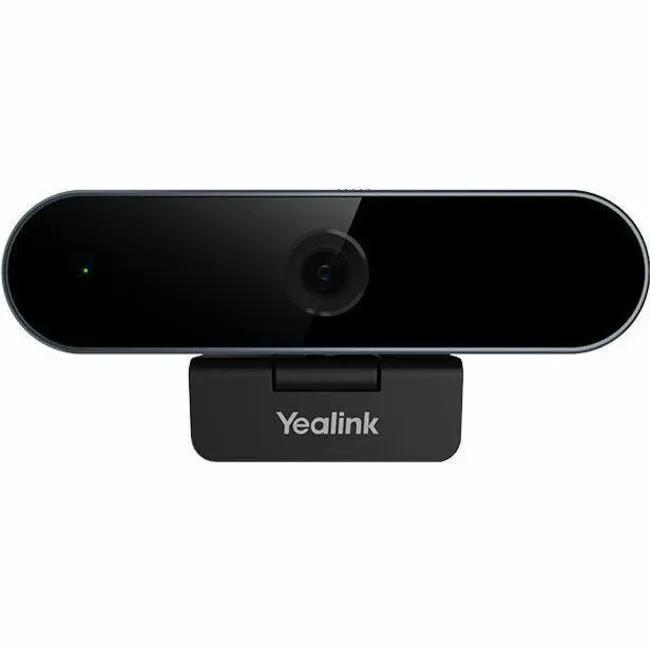 Yealink UVC20 USB webcam on black stand with Yealink logo