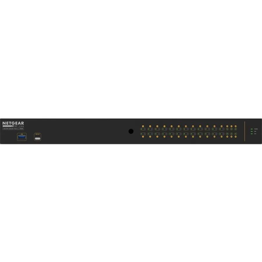 NETGEAR AV Line M4250 26-Port Gigabit PoE++ SFP Managed Switch, front panel view