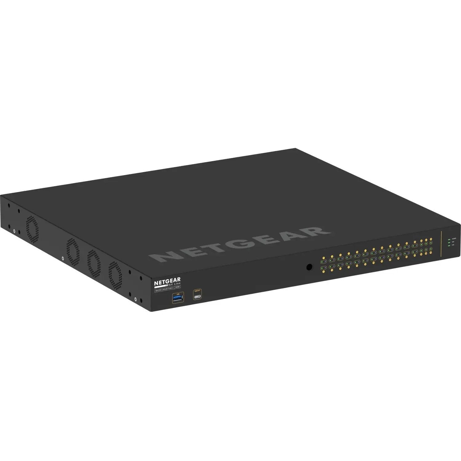 Netgear AV Line M4250 26-Port Gigabit PoE++ SFP Managed Switch in black metal chassis