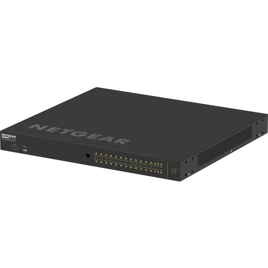 NETGEAR AV Line M4250 26-Port Gigabit PoE++ SFP Managed Switch in black chassis