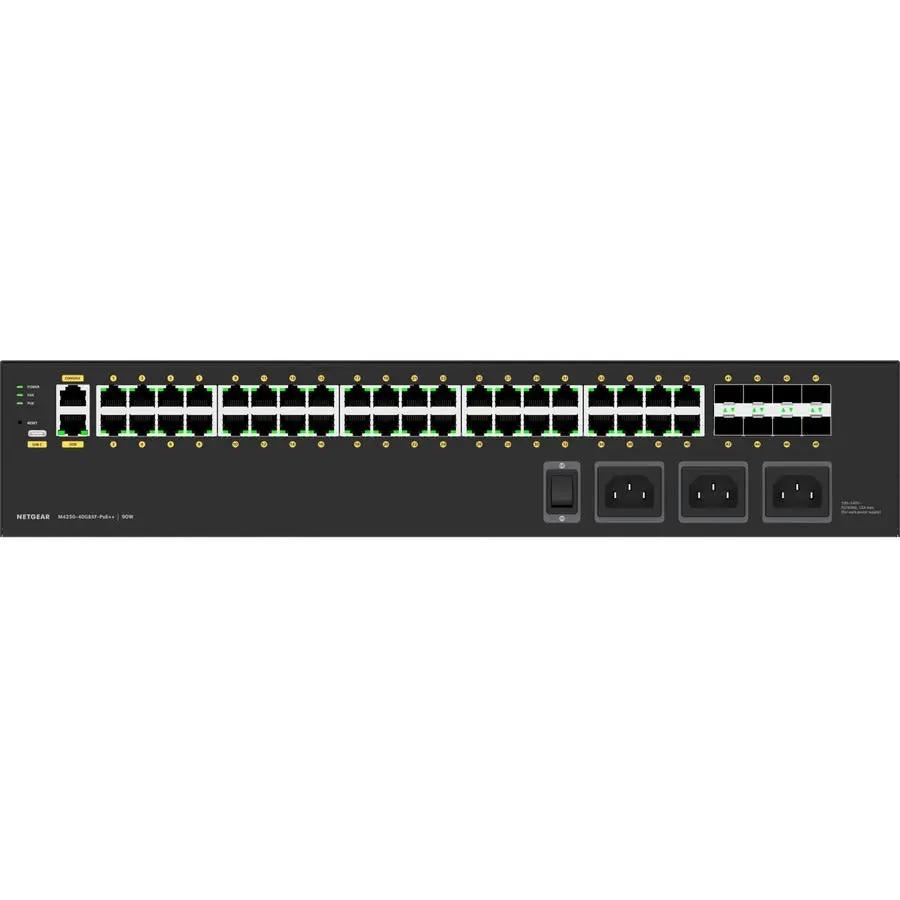 NETGEAR AVLine M4250-40G8XF 8-Port SFP+ PoE++ managed switch, black chassis