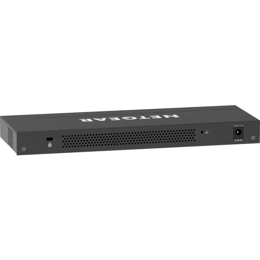 NETGEAR Plus 231W 16-Port Gigabit PoE+ Switch with SFP in black metal chassis