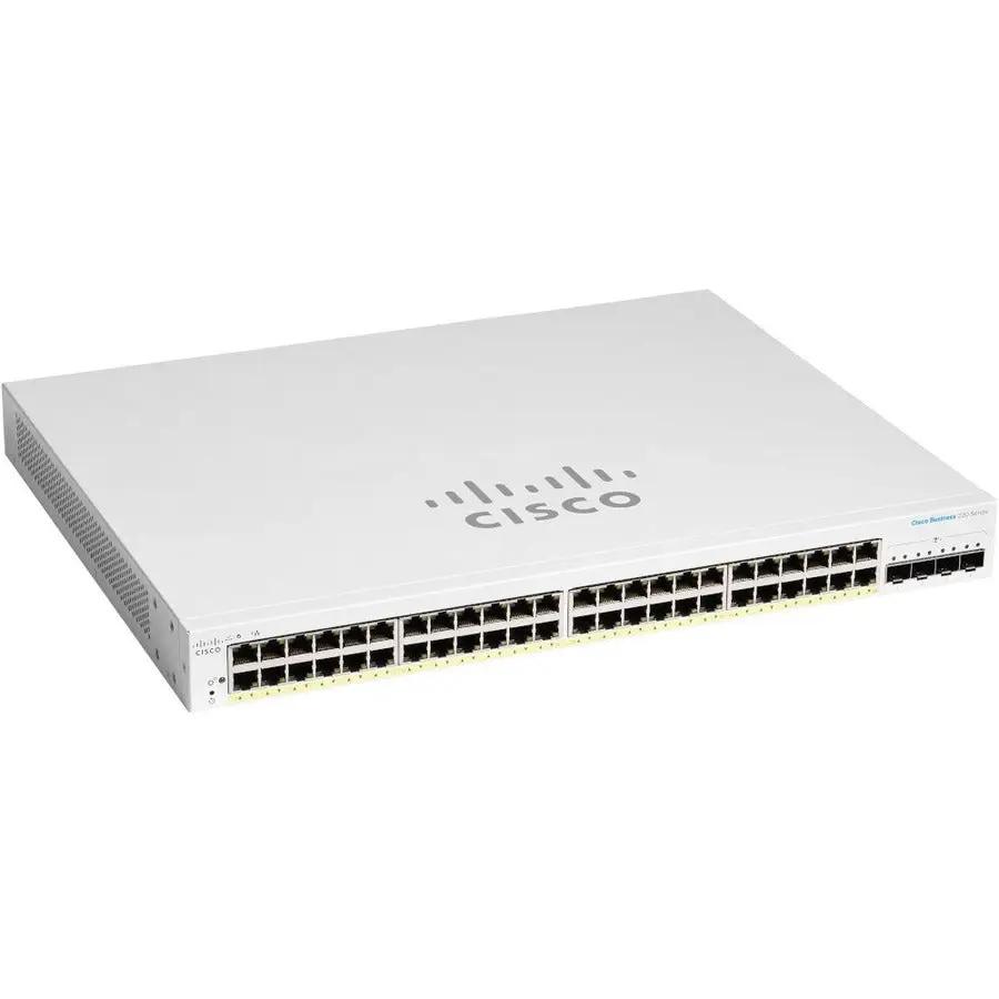 Cisco CBS220 48-Port SFP Managed Switch, white metal chassis with front ports.