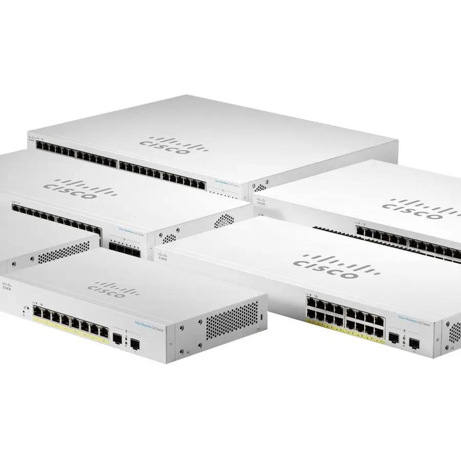 Cisco CBS220 48-Port SFP Managed Switches, white metal enclosures.