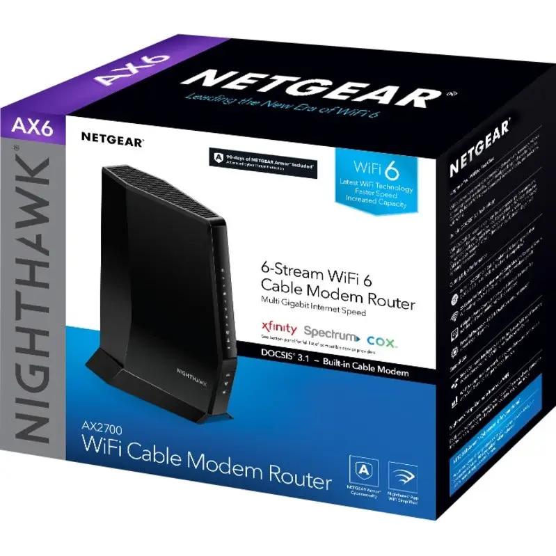 Nighthawk AX6 Cable Modem Router by Netgear, black