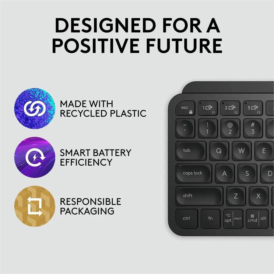 Logitech MX Keys Mini Minimalist Wireless Illuminated Keyboard, Compact, Bluetooth, Backlit, USB-C, Black