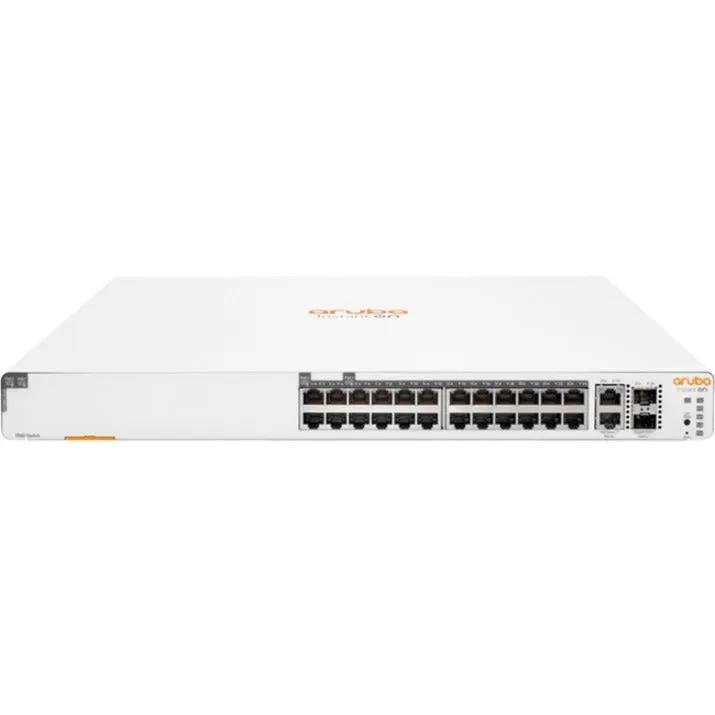 HPE Aruba Instant On 1960 20-Port PoE+ SFP+ switch, white front view
