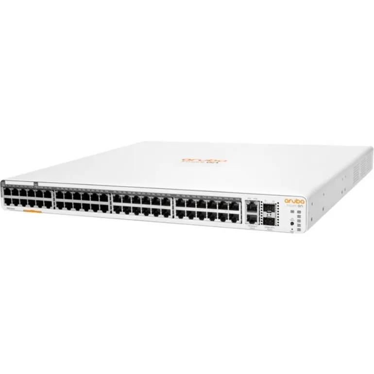 HPE Aruba Instant On 1960 48G PoE SFP+ rack-mount switch, white with 48 ports