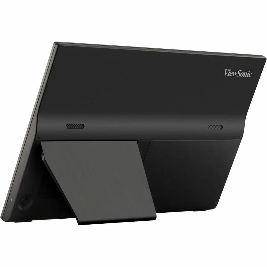 ViewSonic VA1655 15.6-inch IPS monitor, black body with gray stand (back view)