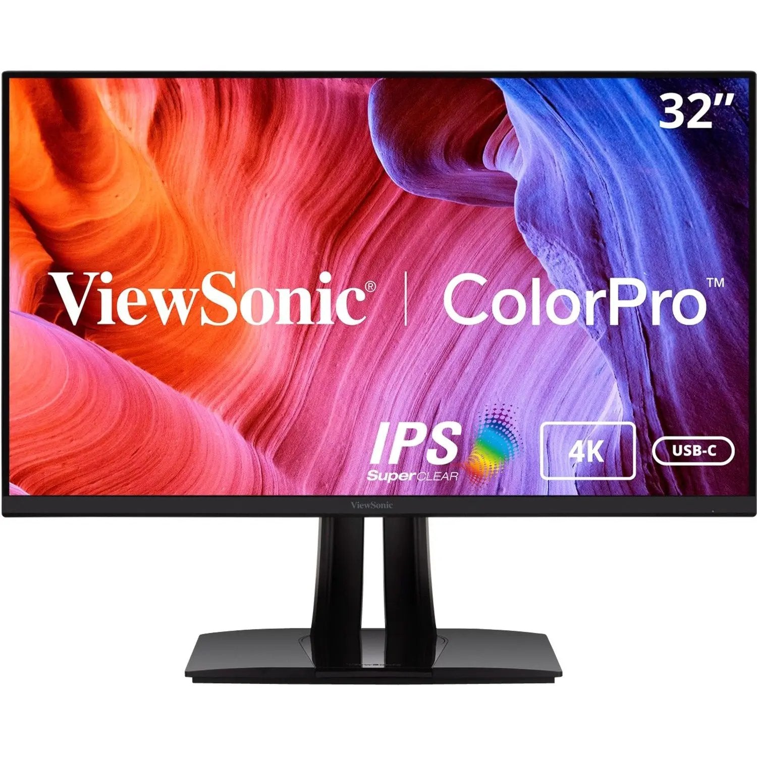 ViewSonic VP3256 32-inch 4K UHD IPS monitor on stand