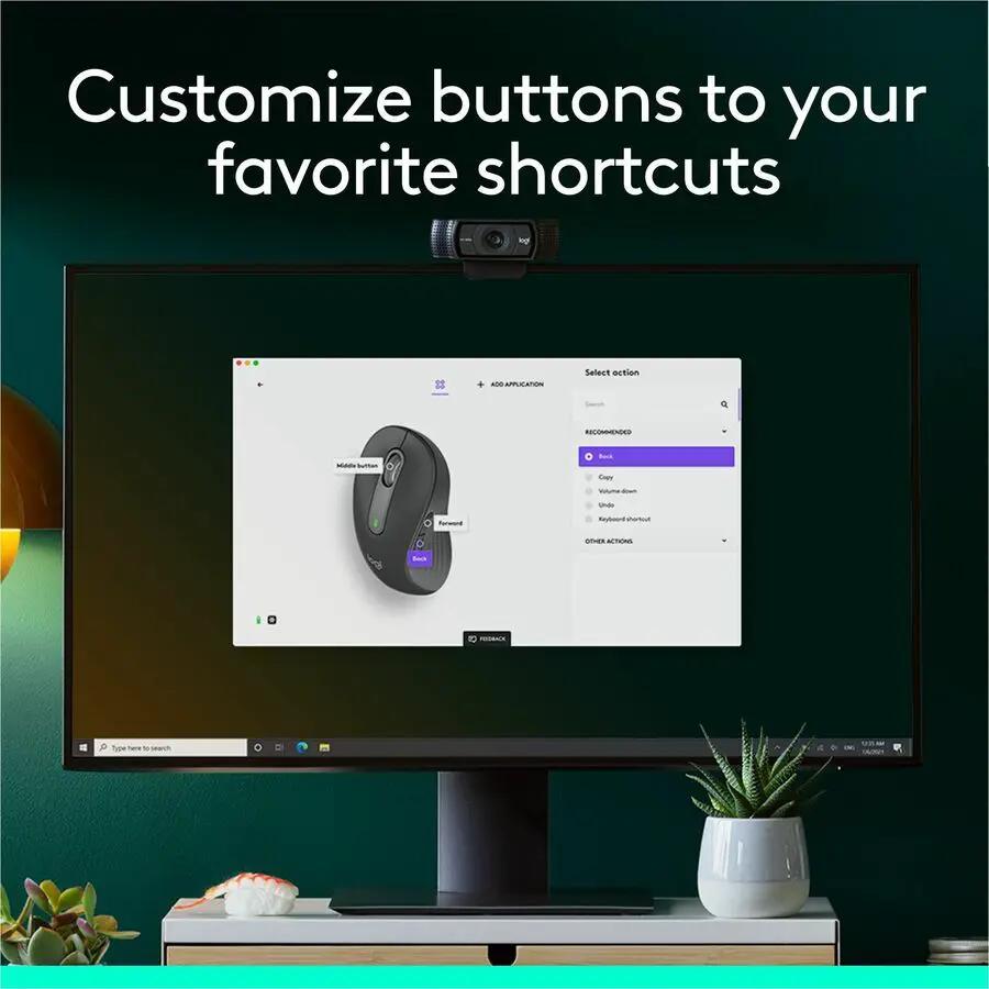 Logitech Signature M650 L Full Size Wireless Mouse (Left-Handed) - For Large Sized Hands, 2-Year Battery, Silent Clicks, Customizable Side Buttons, Bluetooth, for PC/Mac/Multi-Device/Chromebook