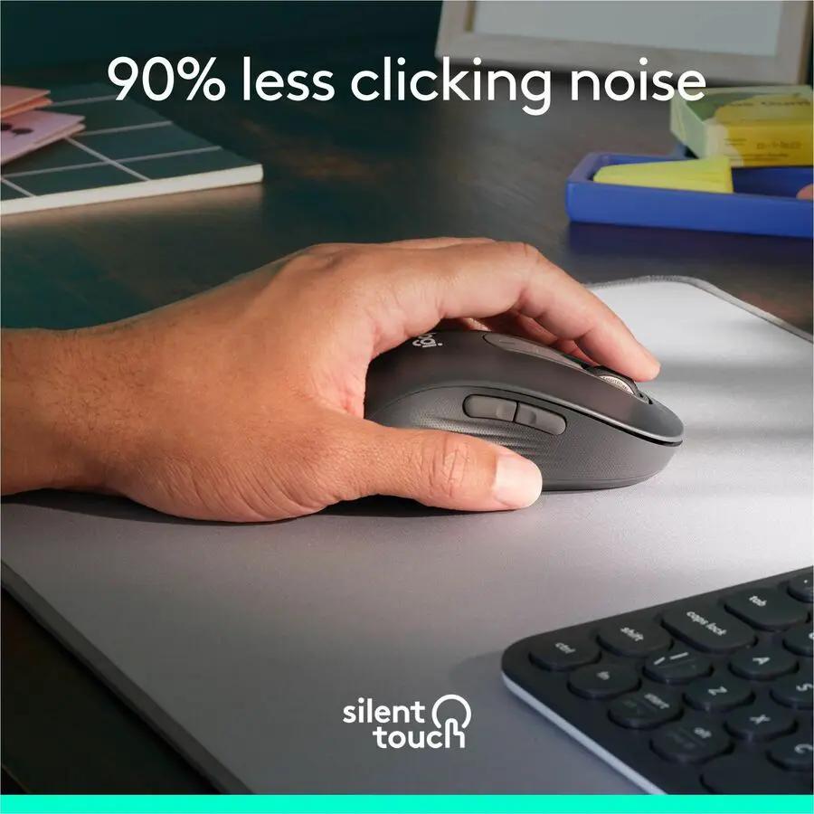 Logitech Signature M650 L Full Size Wireless Mouse (Left-Handed) - For Large Sized Hands, 2-Year Battery, Silent Clicks, Customizable Side Buttons, Bluetooth, for PC/Mac/Multi-Device/Chromebook