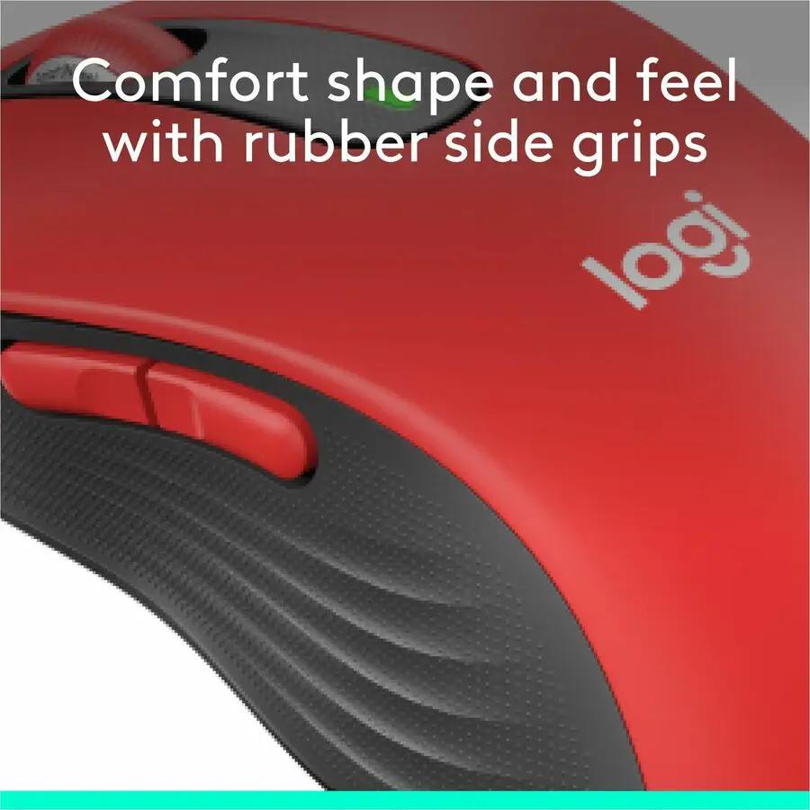 Logitech Signature M650 L Full Size Wireless Mouse - For Large Sized Hands, 2-Year Battery, Silent Clicks, Bluetooth, Red