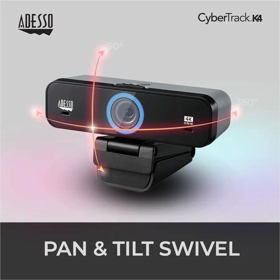 Adesso CyberTrack K4 Webcam - 8 Megapixel - 30 fps - USB 2.0 - 1 Each