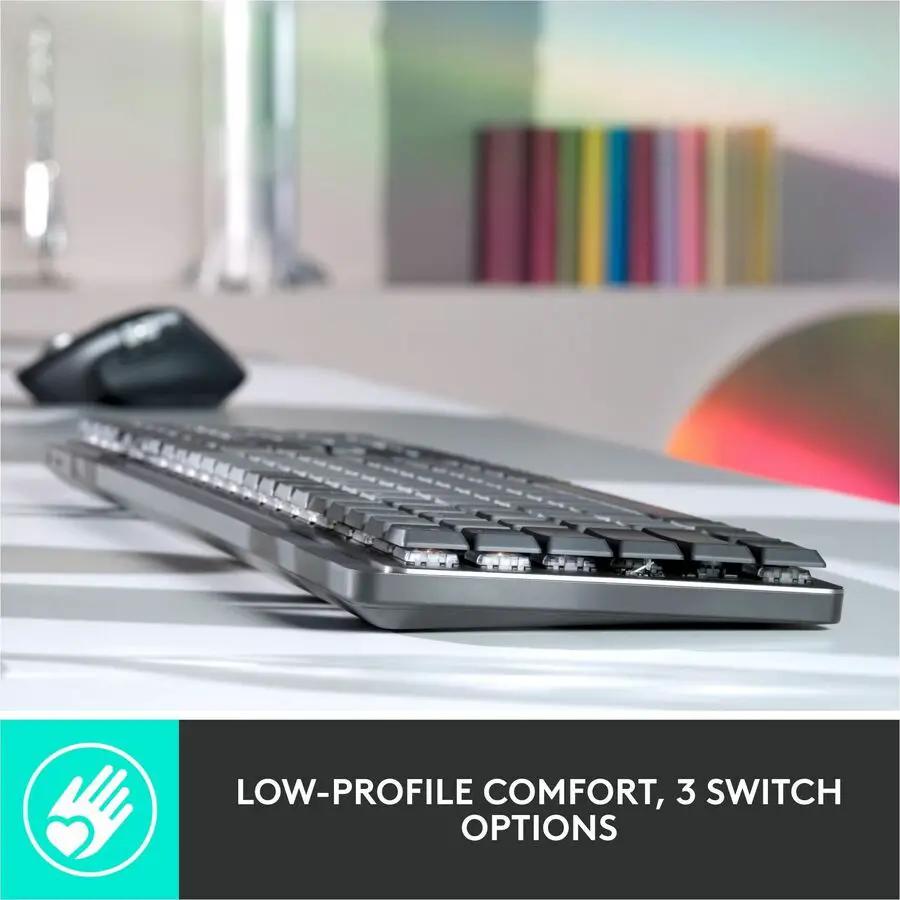 Logitech MX Mechanical Wireless Illuminated Performance Keyboard, Linear Switches, Backlit Keys, Bluetooth