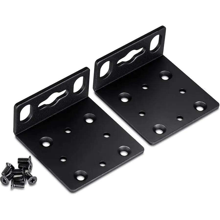 TRENDnet TEGS17 mounting brackets, black metal two-piece kit with screws