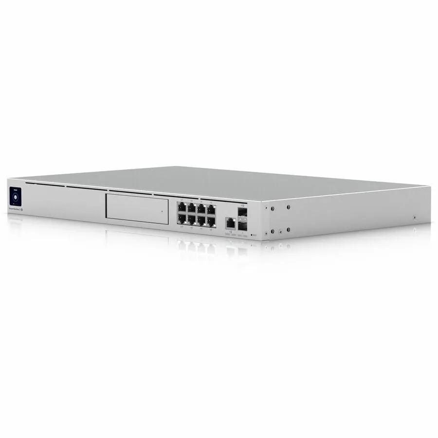 Ubiquiti UniFi UDM-SE 8-Port PoE Router in a silver metal chassis