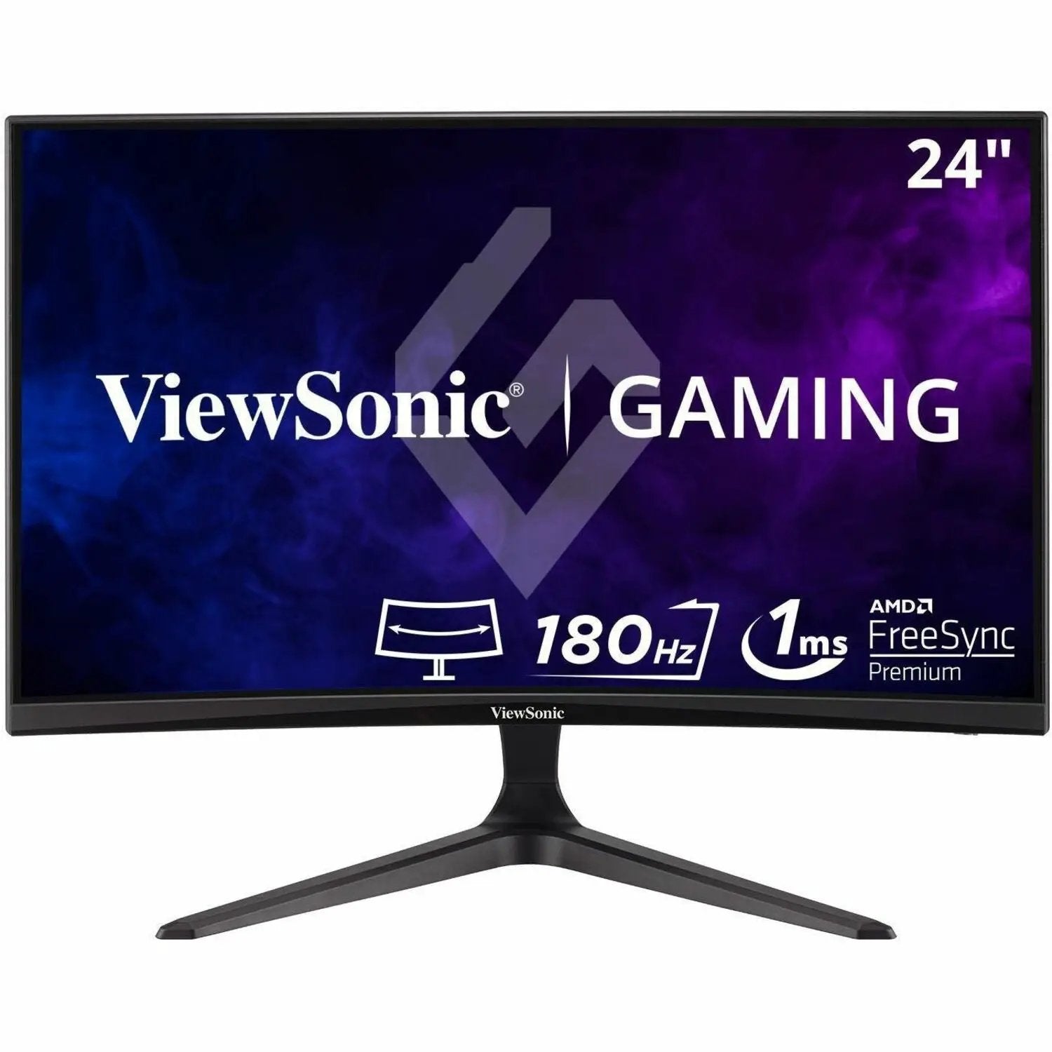ViewSonic OMNI VX2418C 24-inch curved gaming monitor with 180 Hz refresh rate and AMD FreeSync Premium.