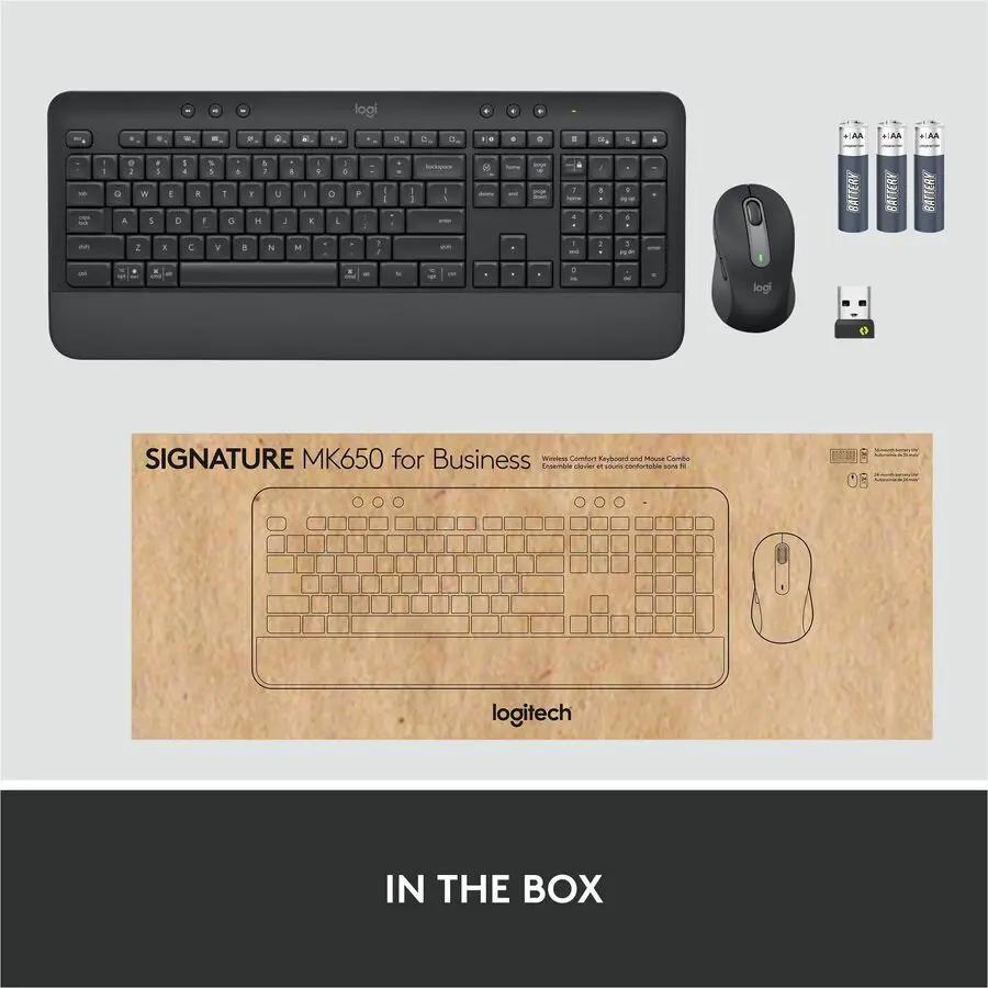 Logitech Signature MK650 Combo for Business, Wireless Mouse and Keyboard, Logi Bolt, Bluetooth, SmartWheel, Globally Certified, Graphite