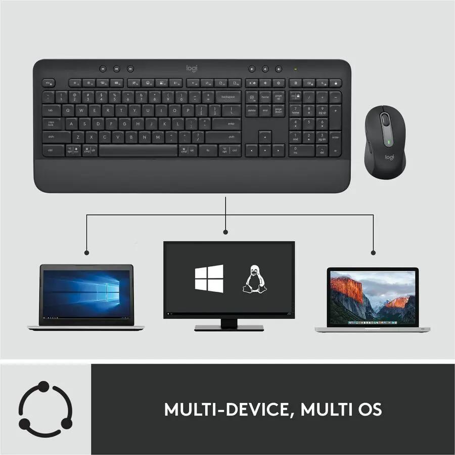 Logitech Signature MK650 Combo for Business, Wireless Mouse and Keyboard, Logi Bolt, Bluetooth, SmartWheel, Globally Certified, Graphite