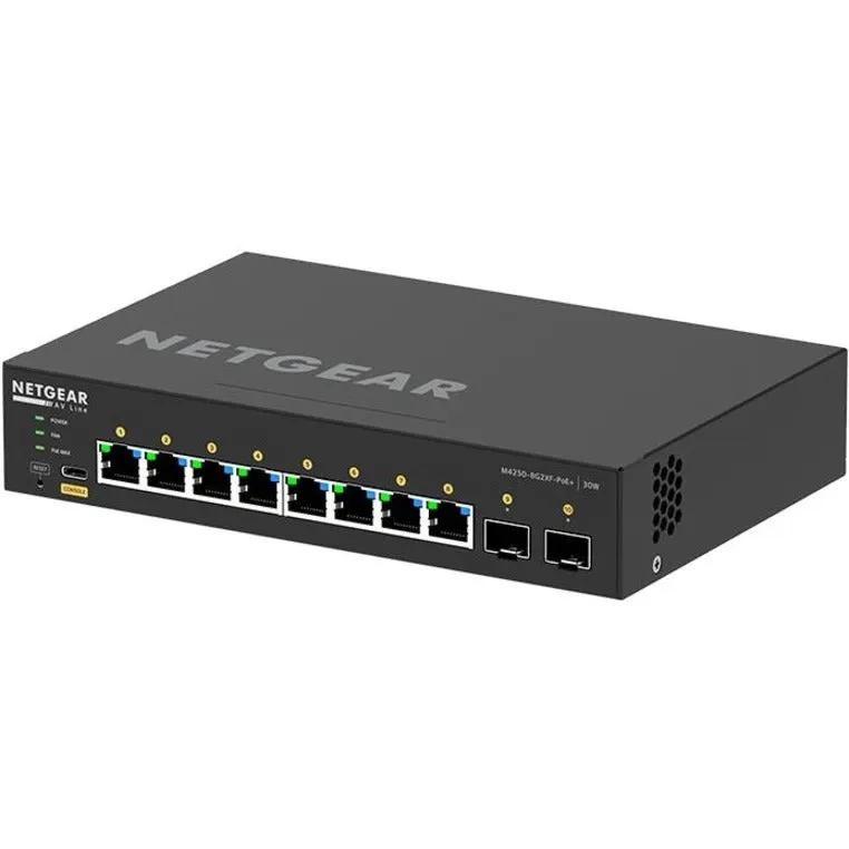 NETGEAR AVLine M4250 8-Port Gigabit PoE+ switch with dual SFP uplink ports