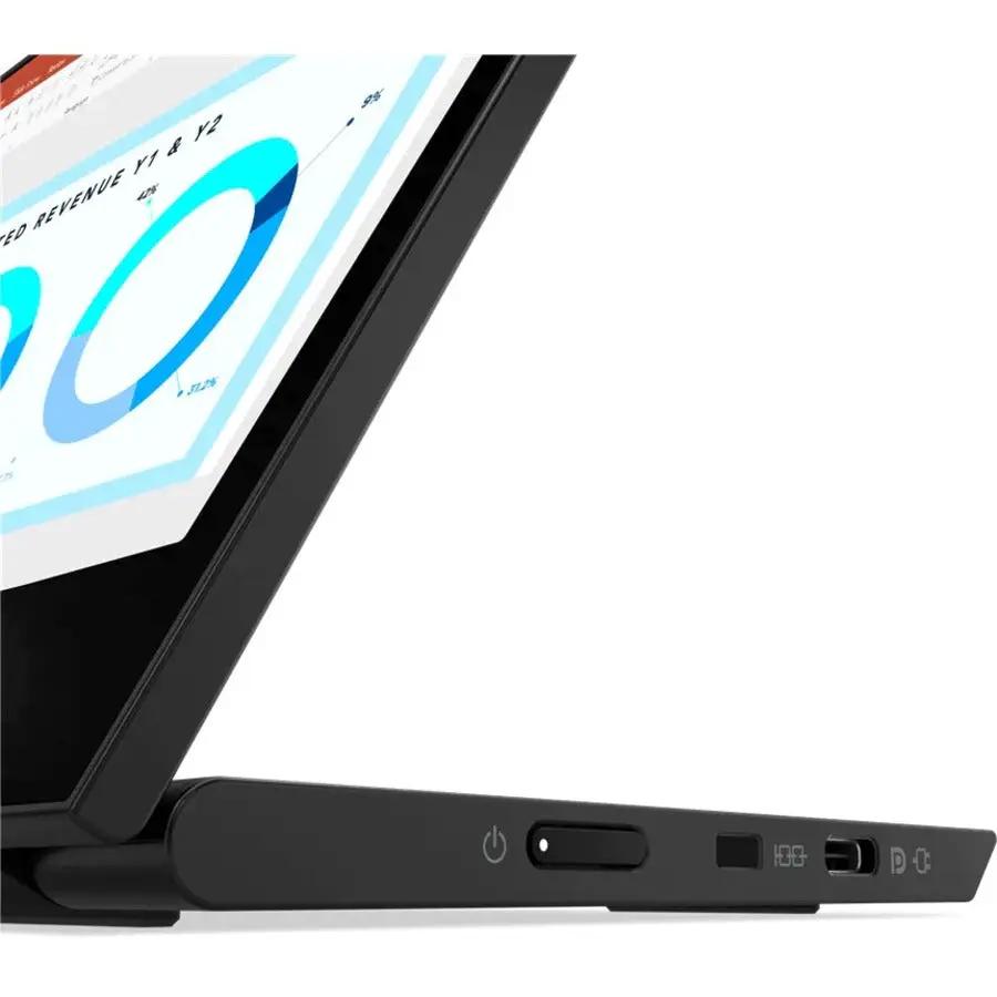 Lenovo ThinkVision M14d 14-inch monitor in Raven Black with slim profile and stand