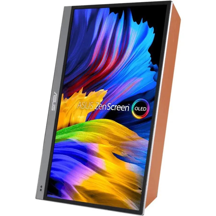 ASUS ZenScreen MQ16AH 16-inch OLED monitor with orange rear panel
