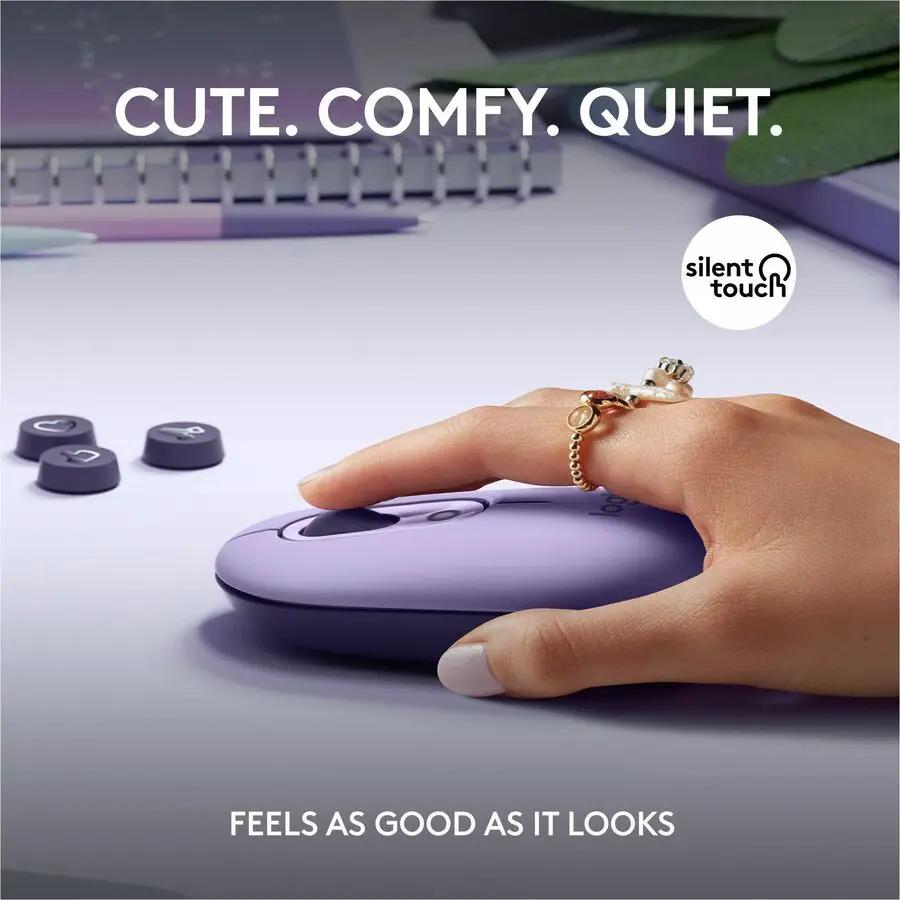 Logitech POP Mouse, Wireless Mouse with Customizable Emojis, SilentTouch Technology, Precision/Speed Scroll, Cosmos