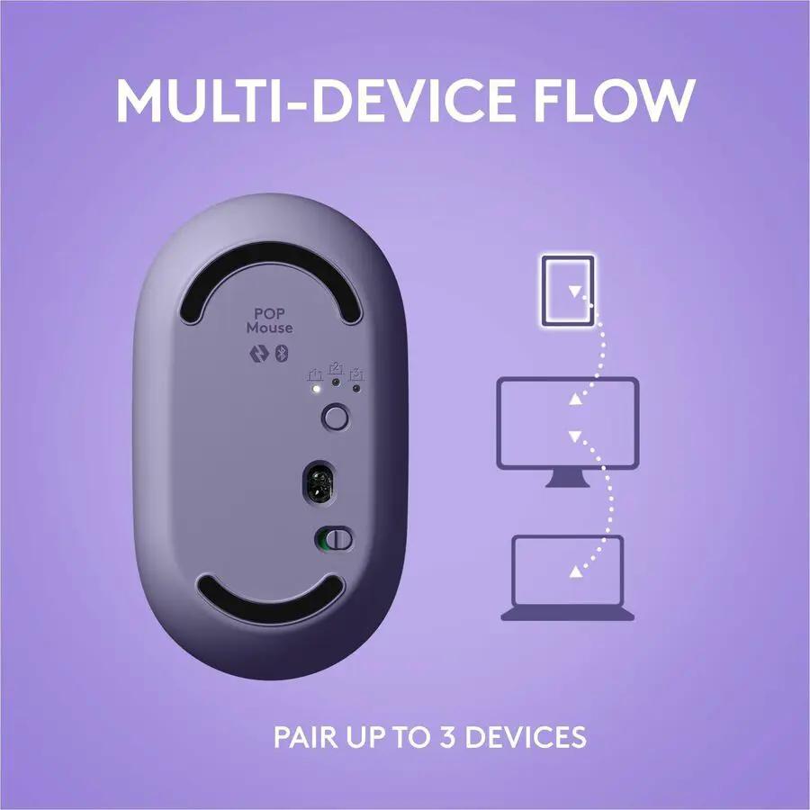 Logitech POP Mouse, Wireless Mouse with Customizable Emojis, SilentTouch Technology, Precision/Speed Scroll, Cosmos