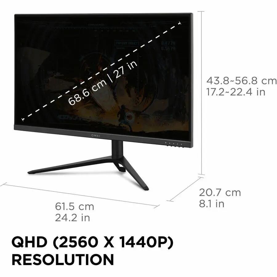 ViewSonic OMNI VX2728J 27-inch black gaming monitor with IPS, QHD 2560x1440, 165Hz