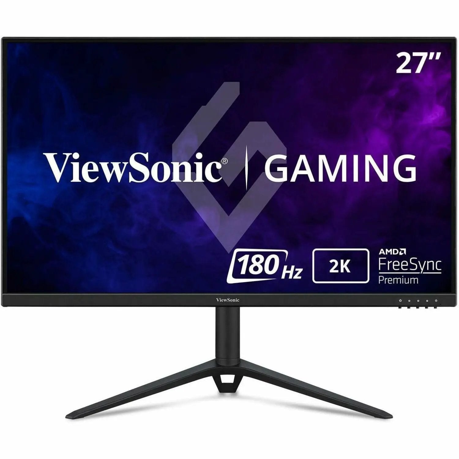 ViewSonic OMNI VX2728J 27-inch 2K IPS gaming monitor on a black stand