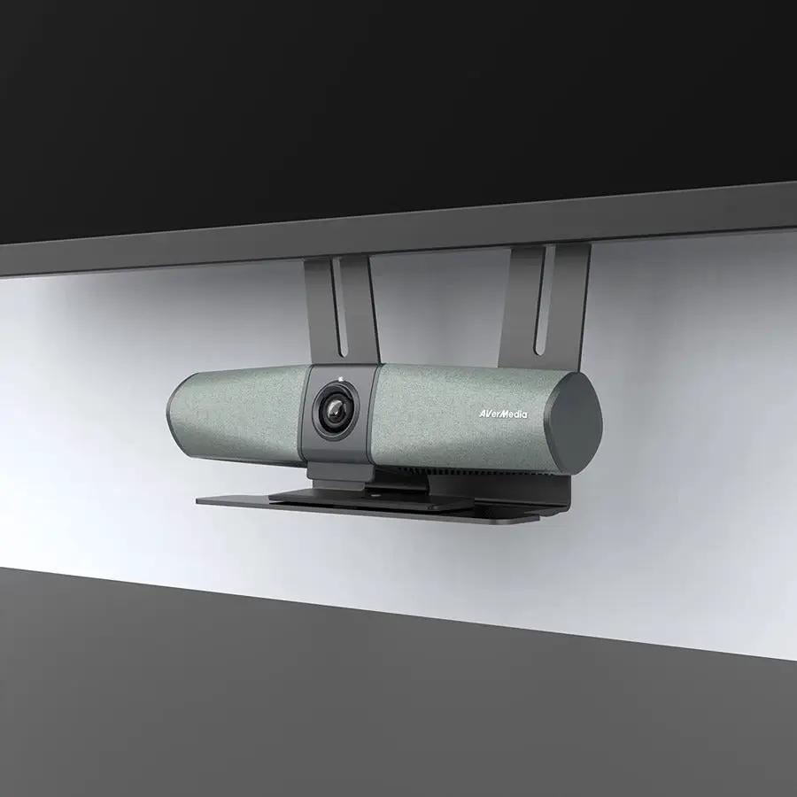AVerMedia Mingle Bar webcam, gray cylindrical body, monitor-mounted, USB-C 3.2 Gen 1