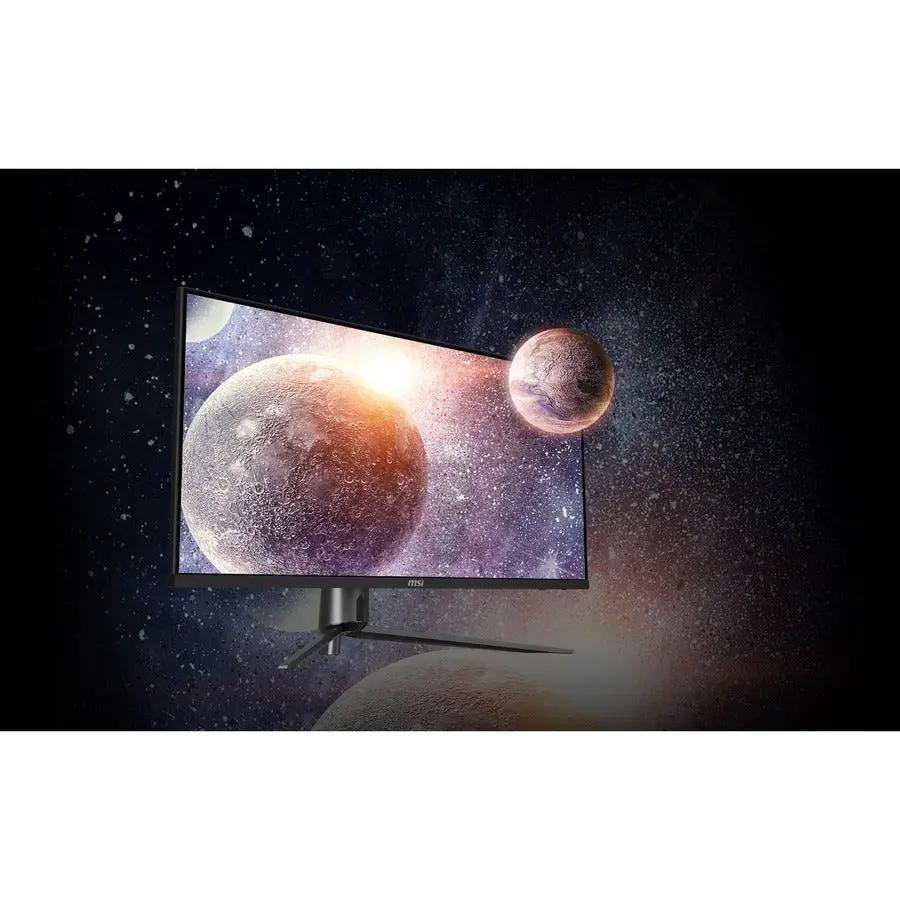 MSI MAG401QR 40-inch UW-QHD IPS gaming monitor in black on a stand with space background