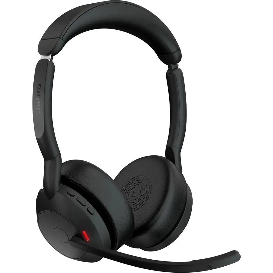 Jabra Evolve2 55 headset, black over-ear with boom mic